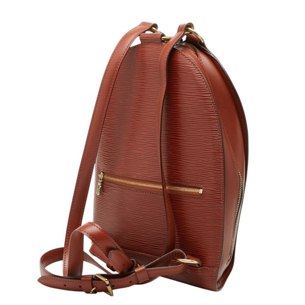 LOUIS VUITTON Authentic Brown Leather Backpack - Picture 2 of 8